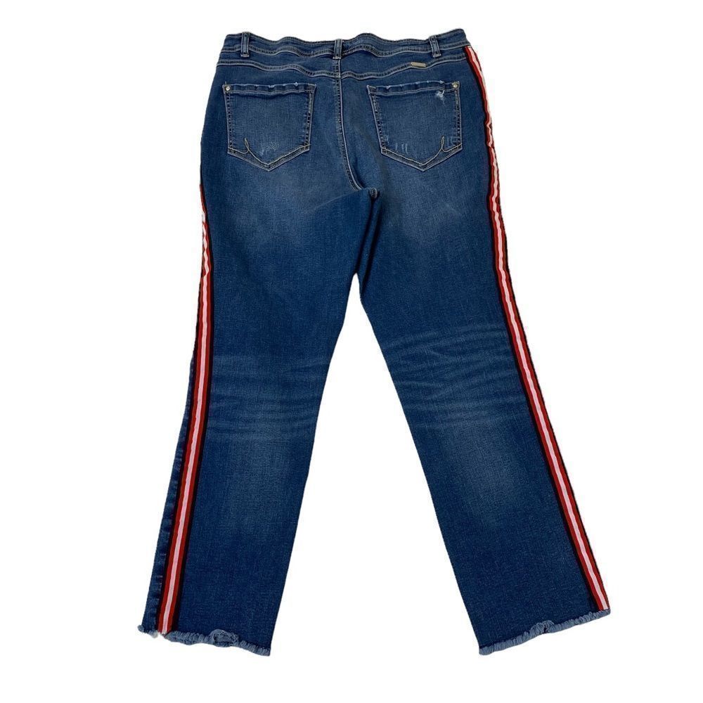 INC Skinny Leg Side Stripe Jeans Sz 14 - Picture 7 of 12